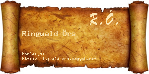 Ringwald Örs névjegykártya